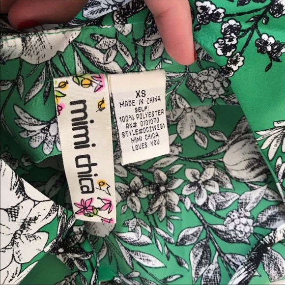 Mimi Chica Green Floral Sleeveless Mini Dress - Picture 5 of 7